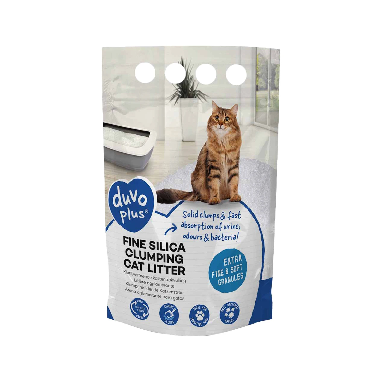 Duvo+ Premium Feine Silica Katzenstreu - Klumpend 2 Duvo+ Premium Feine Silica Katzenstreu - Klumpend – Bild 2