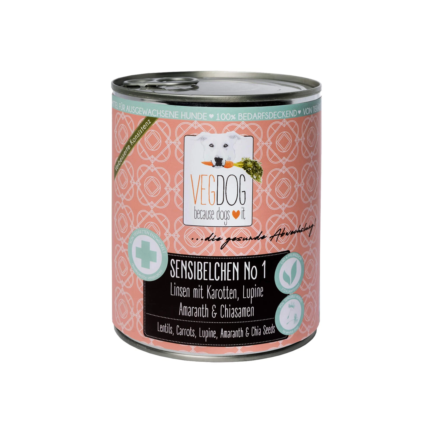 Vegdog Sensibelchen No1 Hundefutter - Dose 1 Vegdog Sensibelchen No1 Hundefutter - Dose